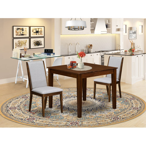 Red Barrel Studio® 3Pc Dining Room Set Consist of a Square Table and 2 Upholstered Chairs